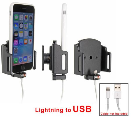 Автодержатель BRODIT для Apple iPhone 6S в тонком чехле для использования с Apple Original Lightning to USB Cable [514795]