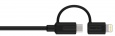 Кабель Kenu Tripline для синхронизации и зарядки с разъемом Lightning и micro-USB , 1 метр (черный)