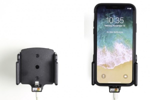 Автодержатель BRODIT для Apple iPhone 7/8/X в чехле ш:70-83 мм, т:2-10 мм.для Original Lightning Cable (кабель не в комплекте) [714013]
