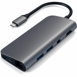 Адаптер Satechi USB-C Multimedia 4K HDMI, Ethernet, Mini-DP port, цвет space grey